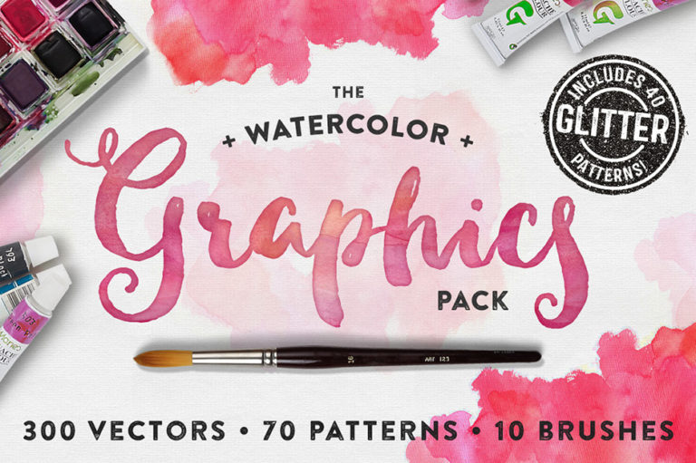 Wasserfarben Grafik Paket -Watercolor Graphic Pack
