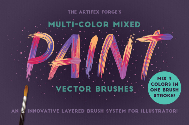 Multicolor Mixed Vektor Brush für Illustrator