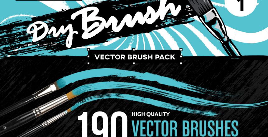 Dry Brushes Vektor Set- Trockene Pinsel für Illustrator als Vektor Datei