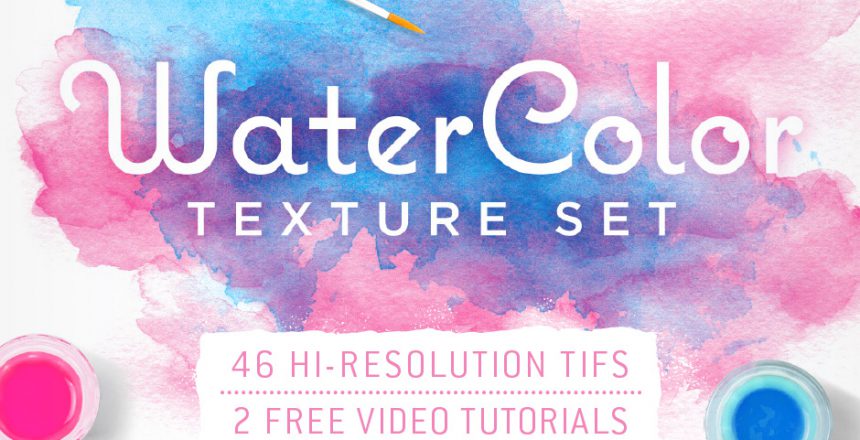 Wasserfarben, Aquarell Texturen und Pinsel für Photoshop und Illustrator