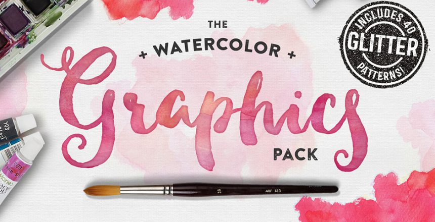Wasserfarben Grafik Paket -Watercolor Graphic Pack